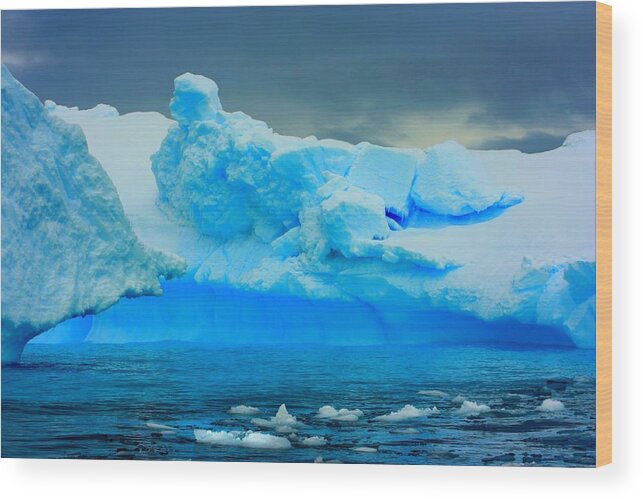 Iceberg Wood Print featuring the photograph Blue Icebergs by Amanda Stadther