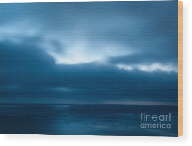 Ocean Wood Print featuring the photograph Blue by Jennifer Magallon