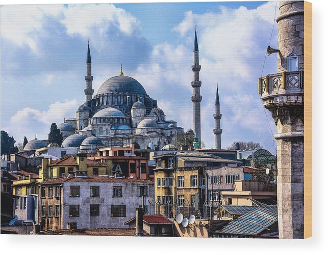 Istanbul Wood Print featuring the photograph Blue Mosque in Istanbul by Marion McCristall
