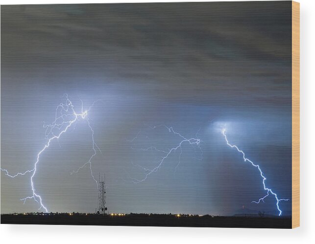 Lightning Wood Print featuring the photograph Blue Noise by James BO Insogna