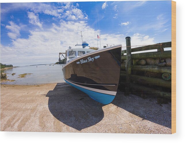 Blue Sky Wood Print featuring the photograph Blue Sky by Kirkodd Photography Of New England