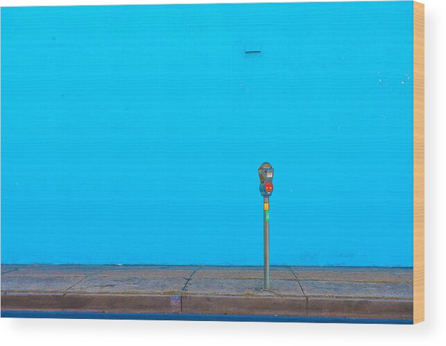 Blue Wood Print featuring the photograph Blue Wall Parking by Darryl Dalton