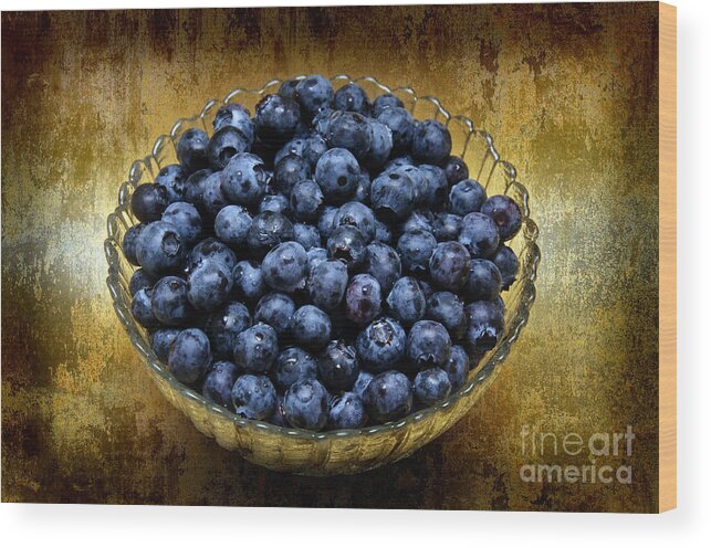 Blueberries Wood Print featuring the photograph Blueberry Elegance by Andee Design