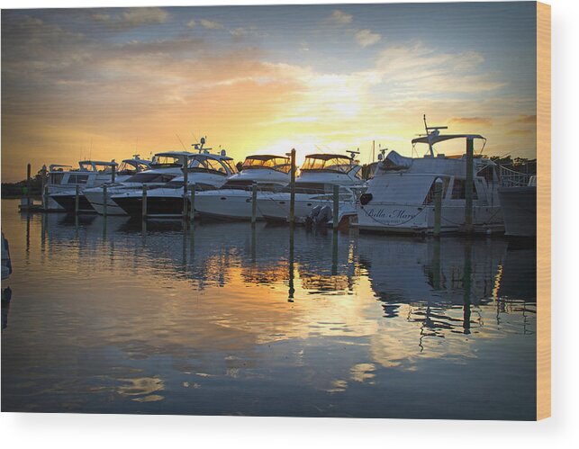 Sunset Wood Print featuring the photograph Bluewater Sunset by Phil Mancuso