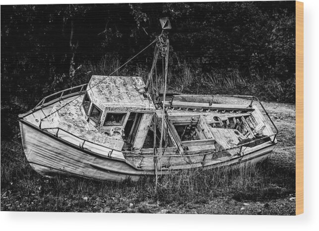 Boat Graveyard Wood Print featuring the photograph Boat Graveyard by Patrick Boening