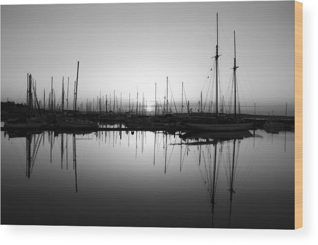 Marina Wood Print featuring the photograph Boat Haven Sunrise by Bob VonDrachek