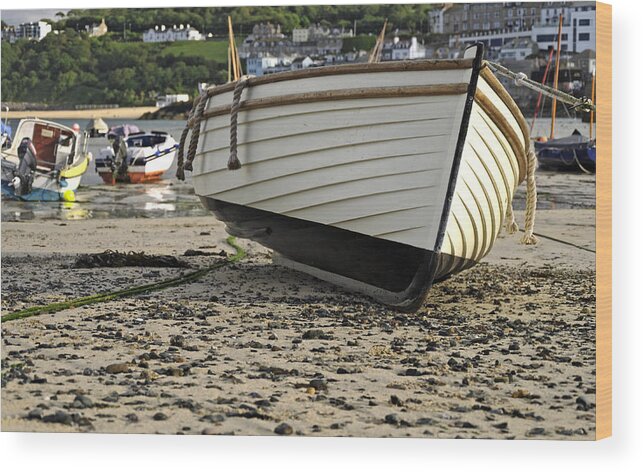 Britain Wood Print featuring the photograph Boat On The Beach - St Ives Harbour by Rod Johnson