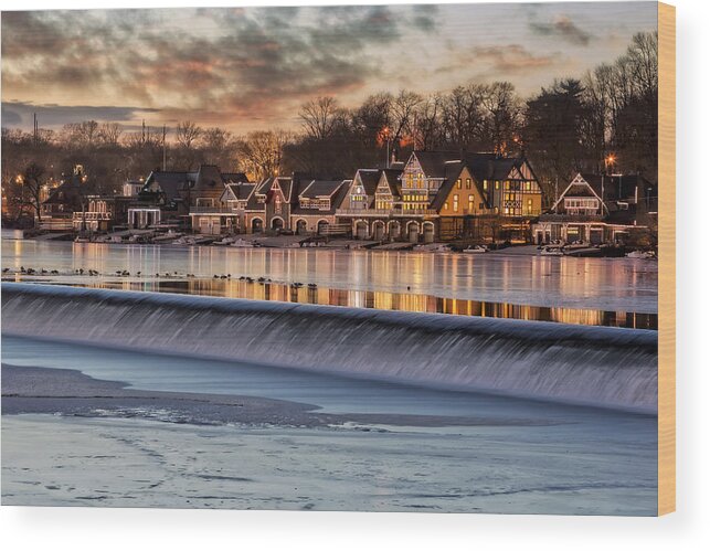 Boat House Row Wood Print featuring the photograph Boathouse Row Philadelphia PA by Susan Candelario