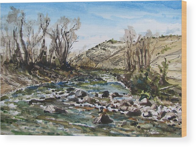 West Wood Print featuring the painting Boulder River in Montana by Les Herman
