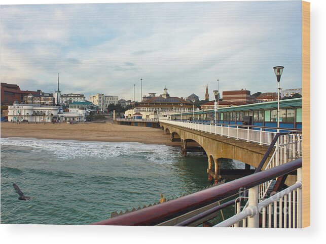 Bournemouth Wood Print featuring the photograph Bournemouth from the Pier by Terri Waters