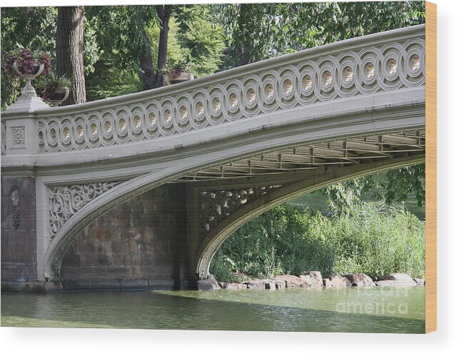 Bow Bridge Wood Print featuring the photograph Bow Bridge Texture - NYC by Christiane Schulze Art And Photography