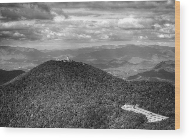 Brasstown Bald Wood Print featuring the photograph Brasstown Bald in Black and White by Greg and Chrystal Mimbs