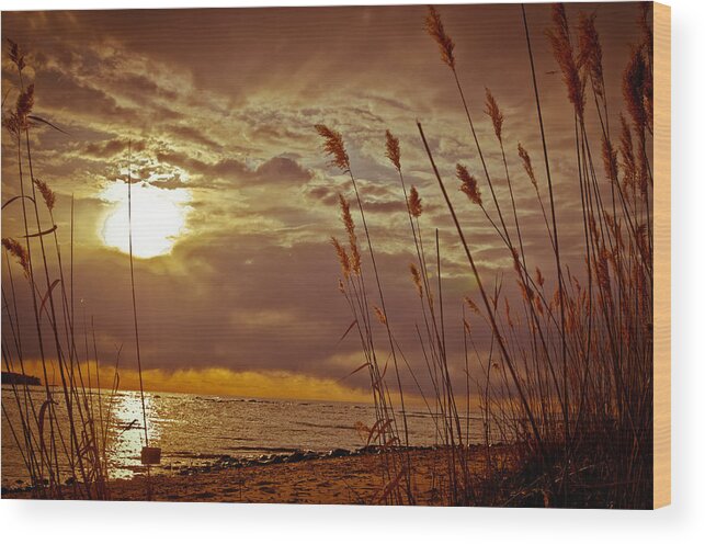 Sunset Wood Print featuring the photograph Breakthrough by Jason Naudi Photography