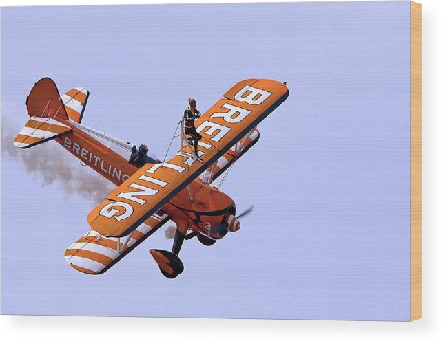 Breitling Wood Print featuring the photograph Breitling Wingwalker by Paul Scoullar