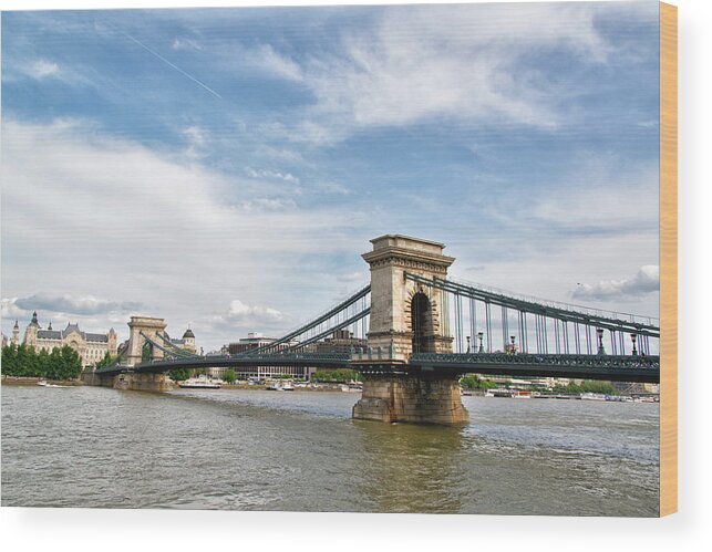 Built Structure Wood Print featuring the photograph Bridge In Budapest | Hungary by Stefan Cioata