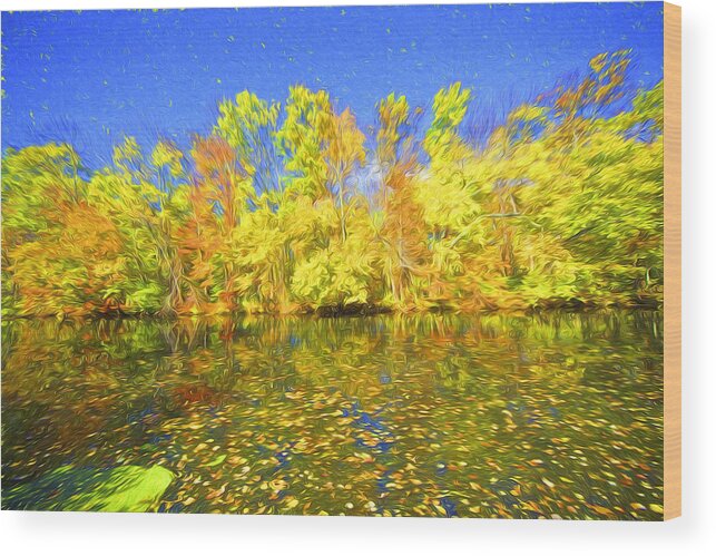 Autumn Wood Print featuring the painting Bright Autumn Colors by David Letts