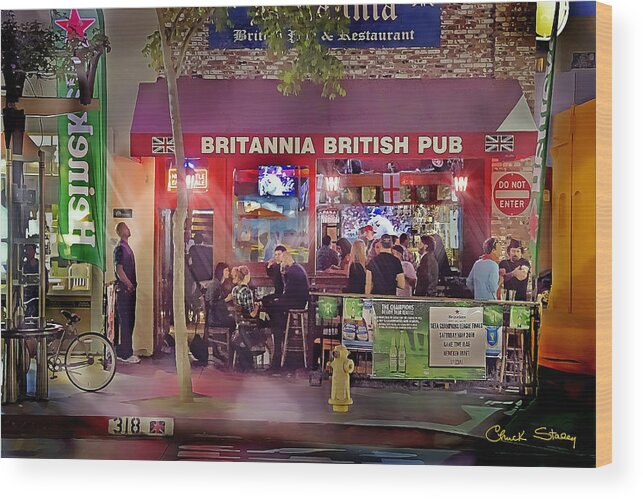 British Pub Wood Print featuring the photograph British Pub by Chuck Staley
