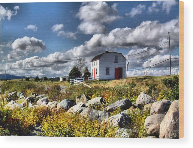 Landscape Wood Print featuring the photograph Brud's Place Renews NL by Douglas Pike