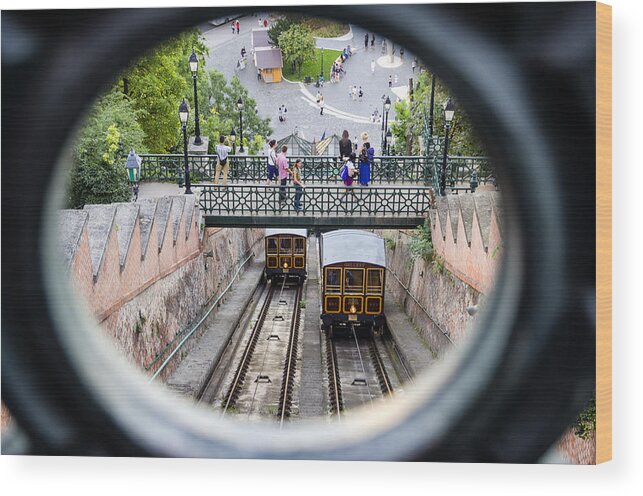 Budapest Wood Print featuring the photograph Budapest Castle Hill Funicular by Pablo Lopez