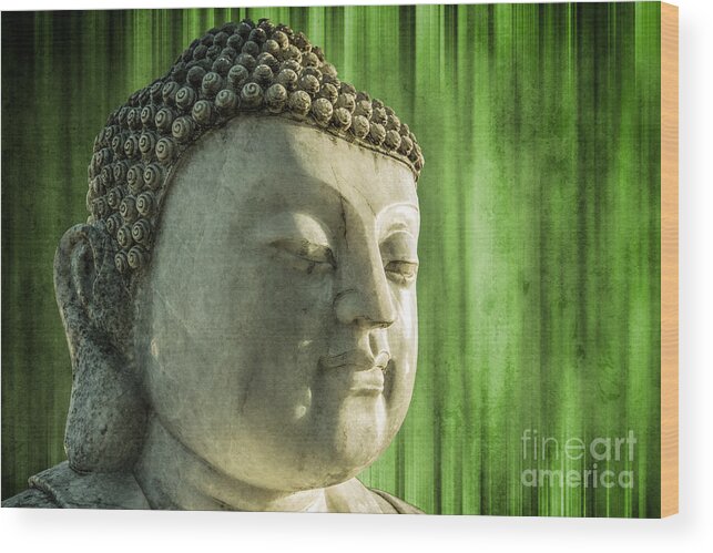 Statue Wood Print featuring the photograph Buddha - bamboo by Hannes Cmarits