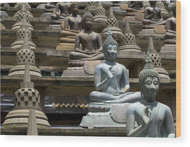 Statue Wood Print featuring the photograph Buddhist Statues by Tanukiphoto