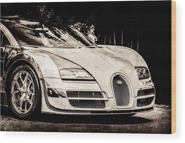 Bugatti Legend - Veyron Special Edition Wood Print featuring the photograph Bugatti Legend - Veyron Special Edition -0844s by Jill Reger
