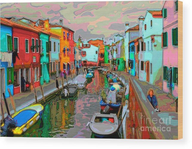 Italy Wood Print featuring the photograph Burano Art Deco by Timothy Hacker