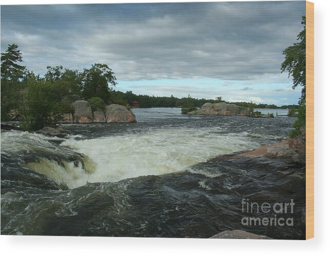 Landscape Wood Print featuring the photograph Burleigh Falls by Barbara McMahon