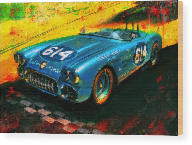 Corvette Wood Print featuring the digital art Burn Ward by Alan Greene