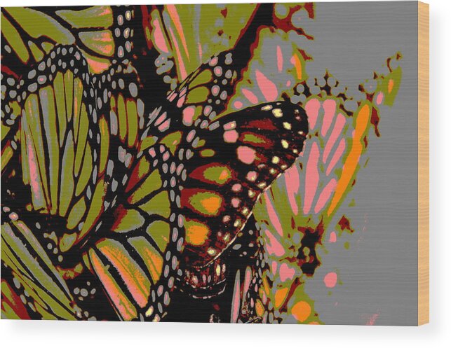 Wings Wood Print featuring the digital art Butterflies by Meganne Peck