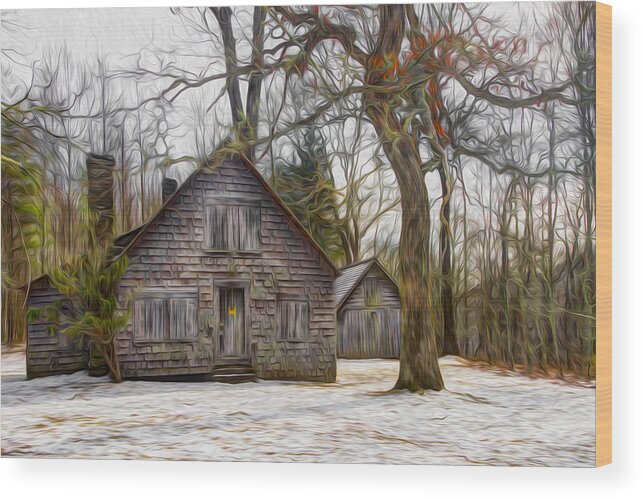 Architecture Wood Print featuring the photograph Cabin Dream by Debra and Dave Vanderlaan