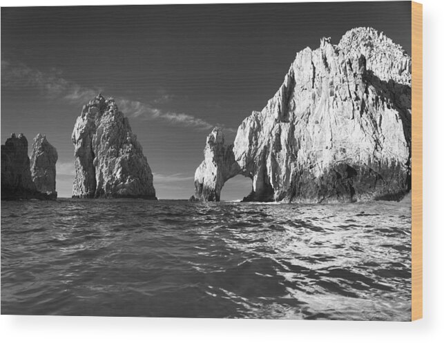 Los Cabos Wood Print featuring the photograph Cabo in Black and White by Sebastian Musial