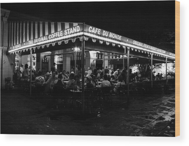 New Orleans Wood Print featuring the photograph Cafe Du Monde by Jeff Mize