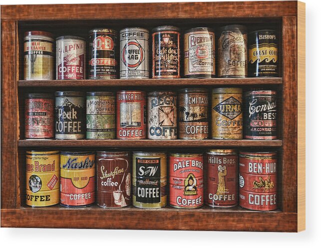 Vintage Wood Print featuring the painting Cafe Retro No 5 by Douglas MooreZart