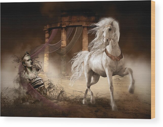 Caligula's Horse Wood Print featuring the digital art Caligula's Horse by Shanina Conway