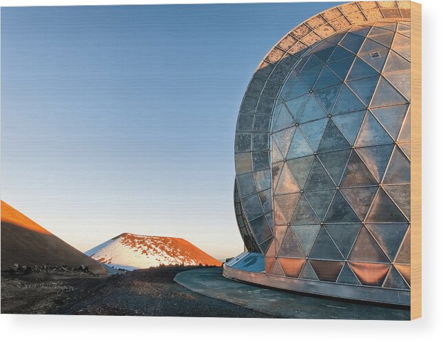 Landscapes Wood Print featuring the photograph Caltech Submillimeter Observatory by Jim Thompson