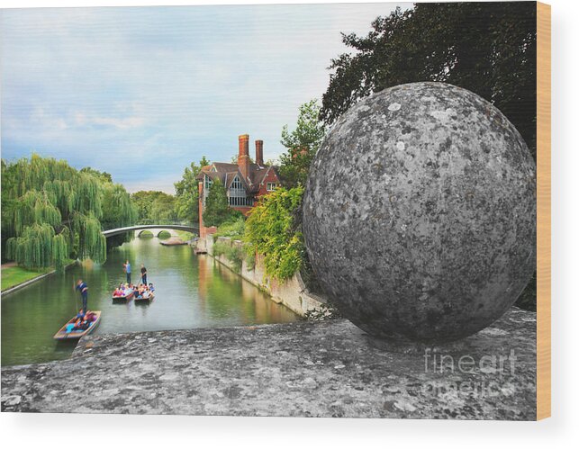 River Cam Wood Print featuring the photograph Punting in Cambridge by Eden Baed