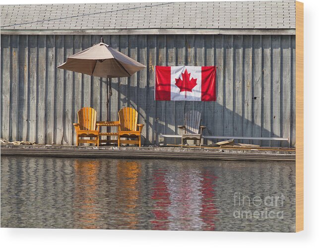 Chair Wood Print featuring the photograph Canada Day in Muskoka by Les Palenik