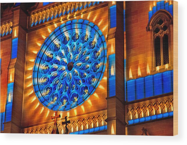 #st. Mary's Cathedral Wood Print featuring the photograph Candle Lights On Walls by Miroslava Jurcik