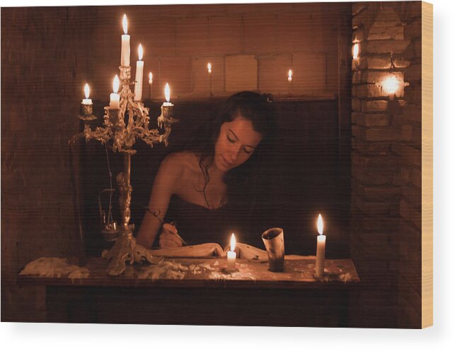 Candle Wood Print featuring the photograph Candlelight Fantasia by AM FineArtPrints