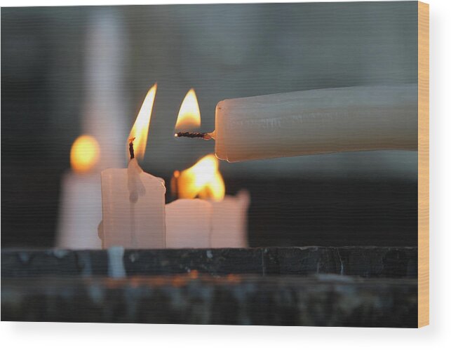 Burning Wood Print featuring the photograph Candles by Johnny Maroun