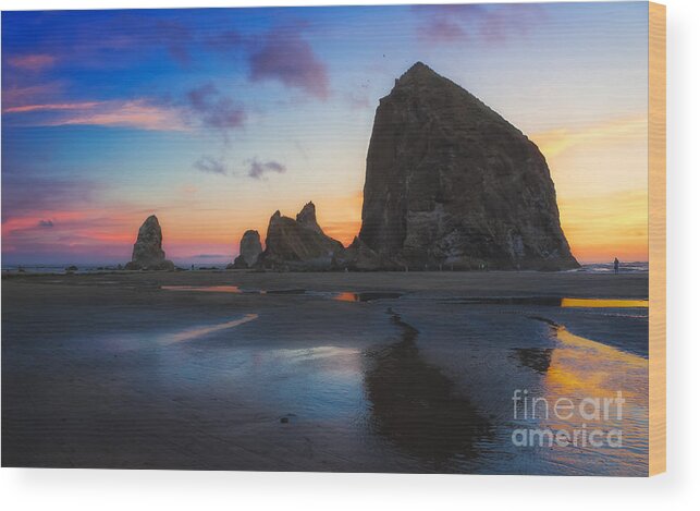 2013 Wood Print featuring the photograph Cannon Beach Seastacks by Carrie Cole