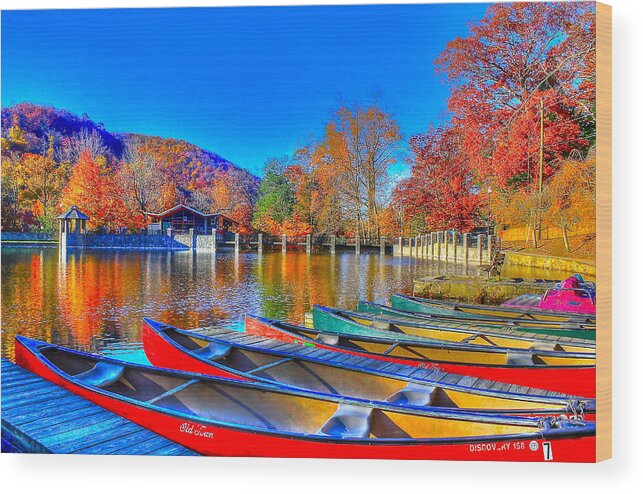 Canoe Wood Print featuring the photograph Canoe in waiting by Albert Fadel