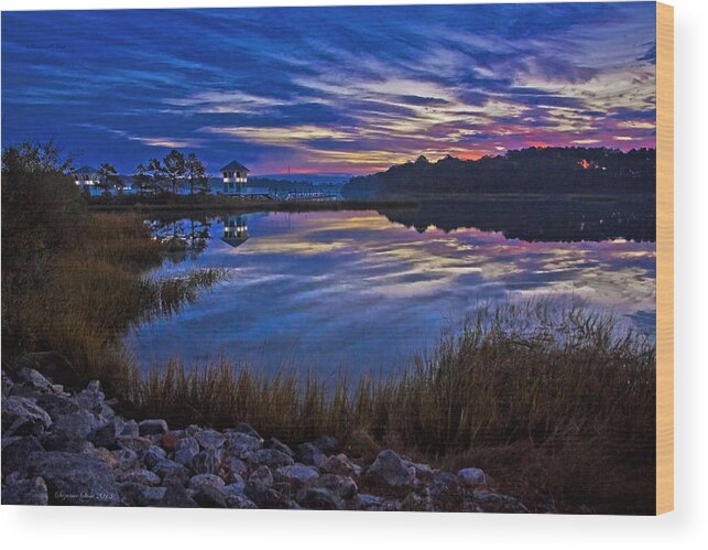 Cape Charles Wood Print featuring the photograph Cape Charles Sunrise by Suzanne Stout