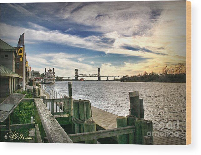 Wilmington Wood Print featuring the photograph Cape Fear Riverwalk by Phil Mancuso