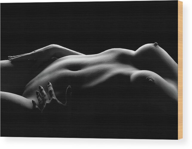 Bodyscape Wood Print featuring the photograph Caressed By Light (i) by Burkhard Achtergarde