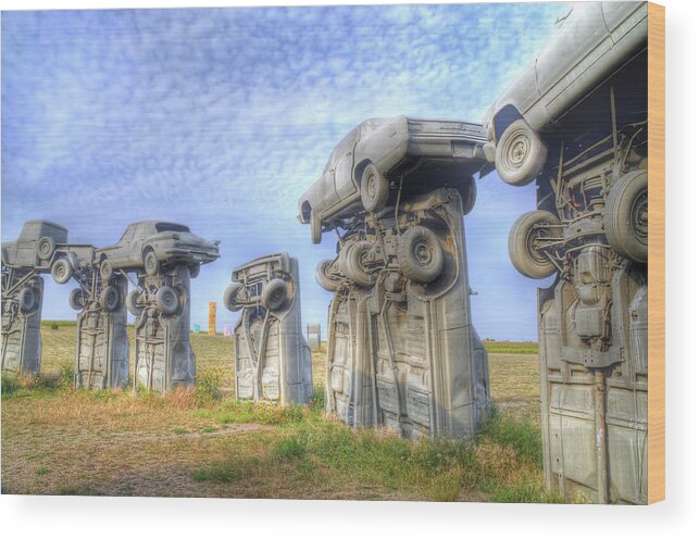 Carhenge Wood Print featuring the photograph Carhenge by Geraldine Alexander