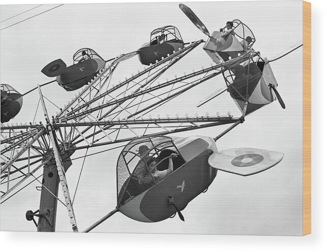 1942 Wood Print featuring the photograph Carnival Ride, 1942 by Granger