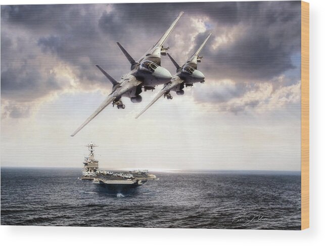 Aviation Wood Print featuring the digital art Carrier Strike Group Three by Peter Chilelli