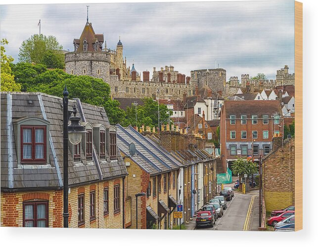 Windsor Castle Wood Print featuring the photograph Castle Above the Town by Tim Stanley